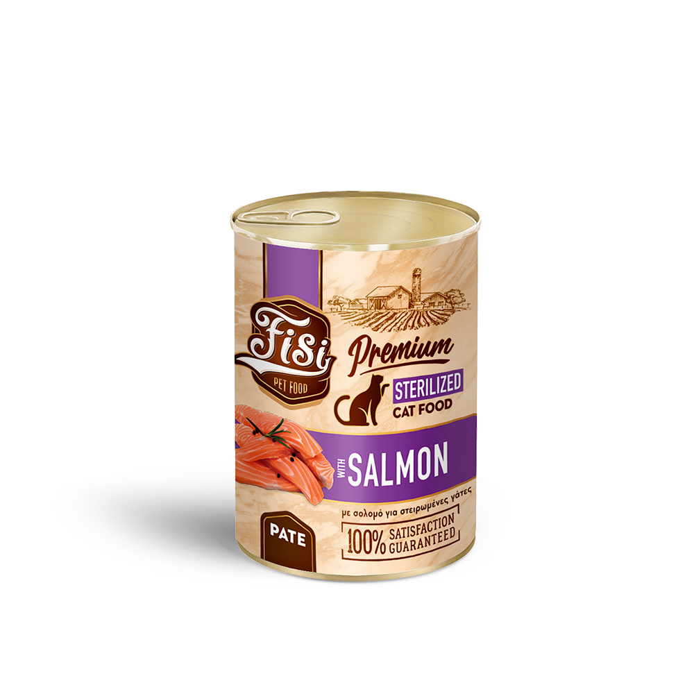 Fisi Cat Adult Sterilised Σολομός Pate 400gr