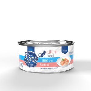 Egeo Cat Kitten Τόνος με Σολομό σε Ζελέ 85gr