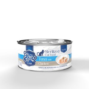 Egeo Cat Sterilised Φιλέτο Τόνου με Κοτόπουλο σε Ζελέ 85gr