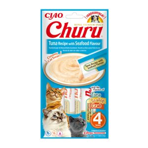 CHURU CAT TUNA & SEAFOOD – Creamy treat (4τμχ)