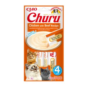 CHURU CAT CHICKEN & BEEF – Creamy treat (4τμχ)
