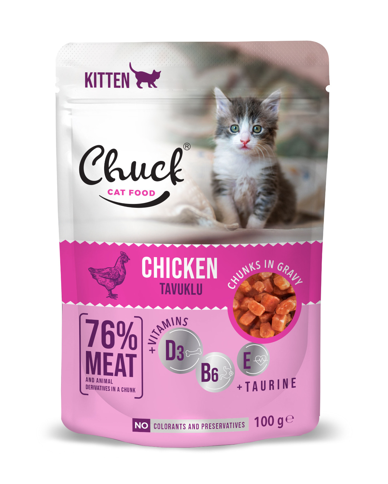 Chuck Pouch Kitten 100g