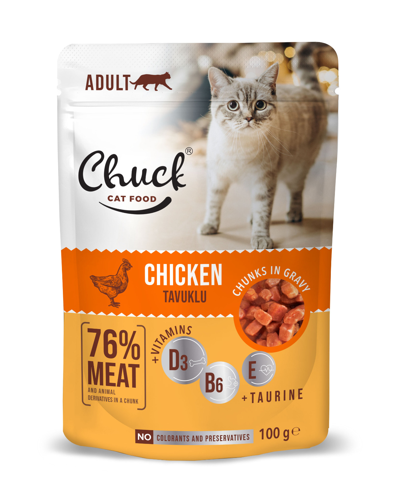 Chuck Pouch Adult Chicken 100gr