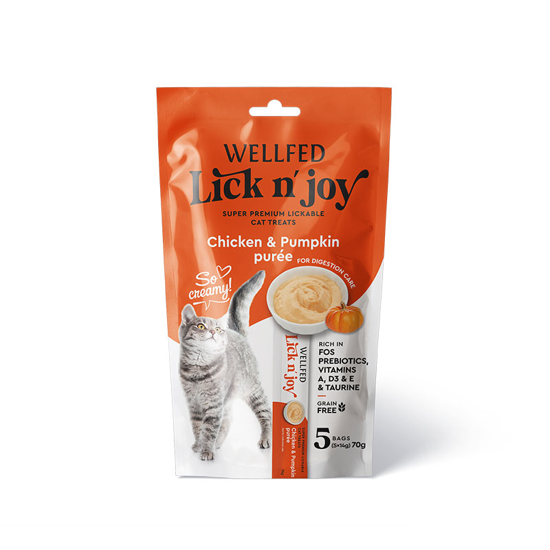 WELLFED LICK N’ JOY CHICKEN & PUMPKIN (5*14gr) 70gr