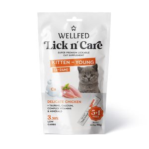 WELLFED LICK N’ CARE YOUNG-CHICKEN (6*15gr) 90gr