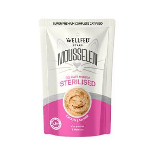 WLFD MOUSSELEN STER.CHICKEN & SALMON 40gr