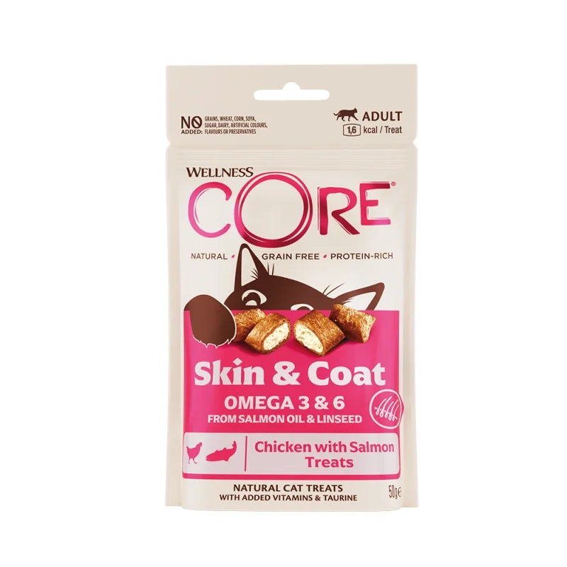 CORE TREATS Με Κοτόπουλο και Σολομό – Για υποστήριξη της υγεία του δέρματος και του τριχώματος