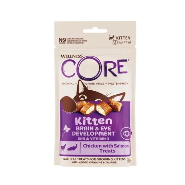 CORE TREATS Με Κοτόπουλο και Σολομό για γατάκια – Για την σωστή ανάπτυξη του εγκεφάλου και των ματιών