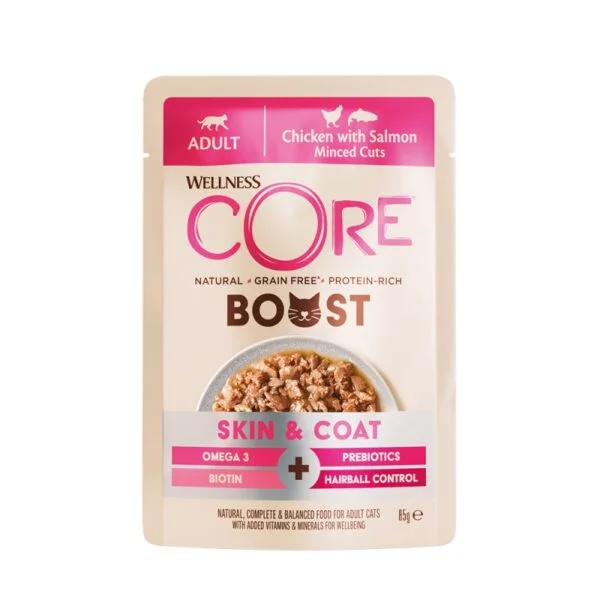 CORE BOOST Με Κοτόπουλο και Σολομό – Για υποστήριξη της υγείας του δέρματος και του τριχώματος