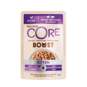 CORE BOOST Με Κοτόπουλο και Σολομό για γατάκια – Για την σωστή ανάπτυξη του εγκεφάλου και των ματιών