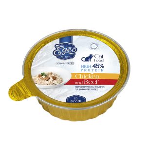 EGEO ADULT CAT HIGH PROTEIN 45% ΜΕ ΚΟΤΟΠΟΥΛΟ & ΒΟΔΙΝΟ ΣΕ ΖΩΜΟ 80gr