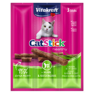 Vitakraft Cat Stick Κοτόπουλο & Γρασίδι (3τμχ)
