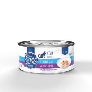 Egeo Cat Adult Τόνος με Λευκό Ψάρι σε Ζελέ 85gr
